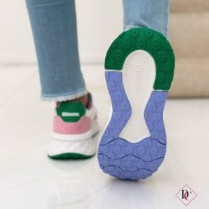 Zapatillas Blauer blancas y rosas, estilo casual chic con cuña ligera, calzado De Caro (7)