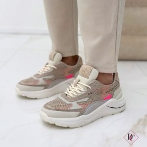 Deportivas DATE FUGA NET taupe con bordado de caro calzado (3)