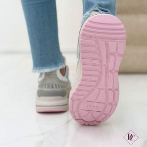 Zapatillas deportivas Date Fuga HF Plus beige rosa con cuña de goma de caro footwear (6)
