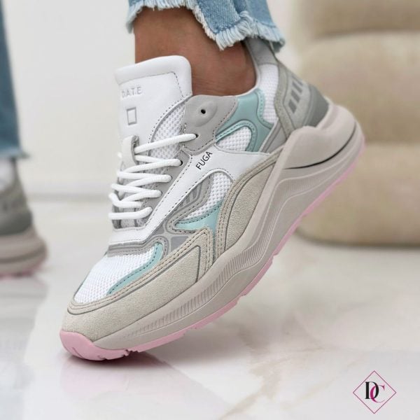 Zapatillas deportivas Date Fuga HF Plus beige rosa con cuña de goma de caro footwear (7)