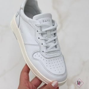 Sneakers bianche Date Court Calf bianco de caro calzature (1)
