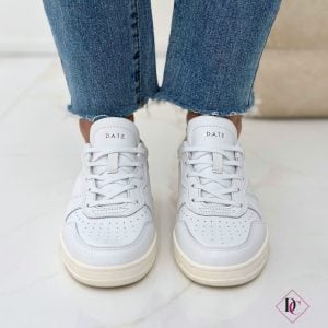 Sneakers bianche Date Court Calf bianco de caro calzature (6)