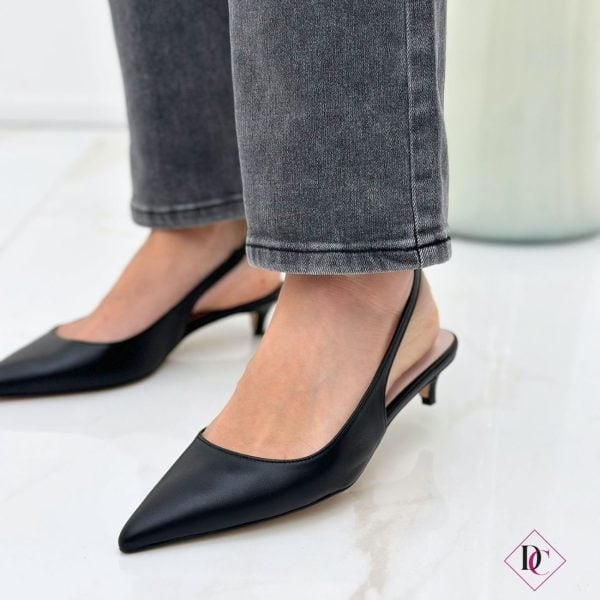 décolleté slingback tacco 30 eleganti nero de caro calzature (5)