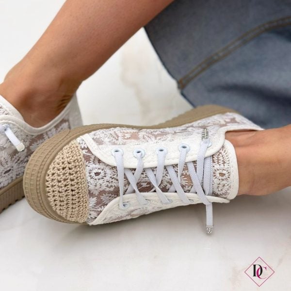 sneakers primavera estate espadrillas in pizzo bianco de caro calzature (4)