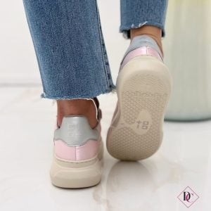 pinke Sneakers gio + mit Schnürsenkeln und hohem Keilabsatz de caro Schuhe (6)