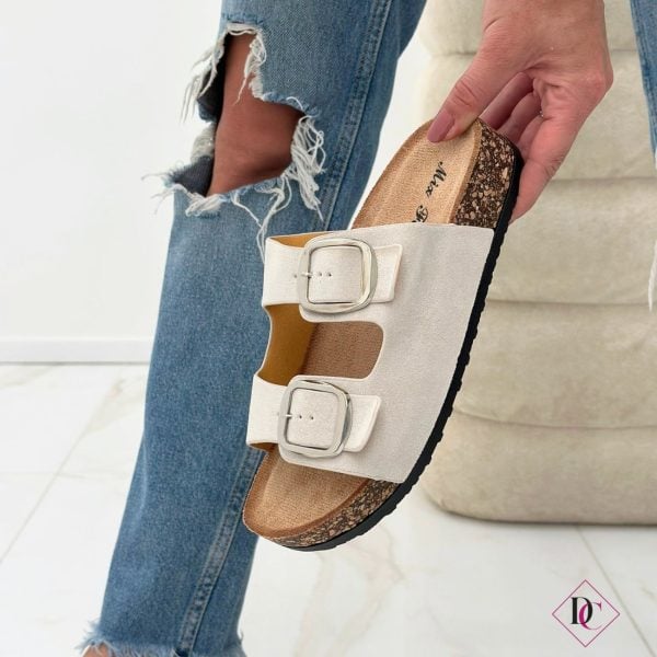sandali bassi khaki con zeppa anatomica anti sudore de caro calzature (3)