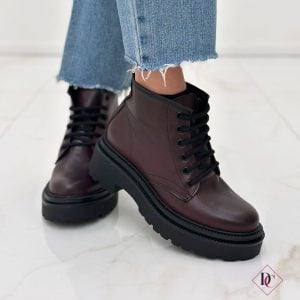 ankle boots genuine leather burgundy with comfortable heel de caro footwear (3)