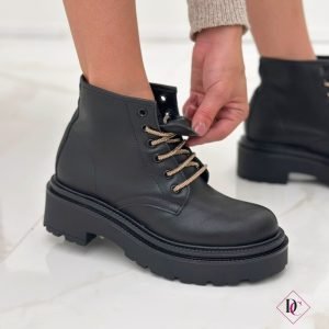 anfibi neri vera pelle suola alta carrarmato stivaletti de caro calzature (3)