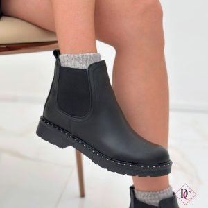 stivaletti Beatles con elastici vera pelle nero de caro calzature (1)