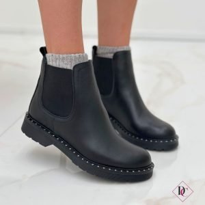 stivaletti Beatles con elastici vera pelle nero de caro calzature (4)