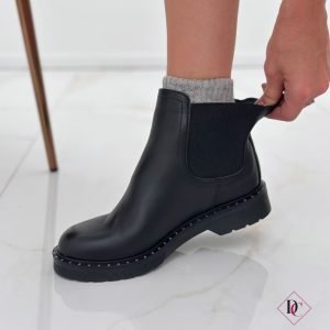 stivaletti Beatles con elastici vera pelle nero de caro calzature (5)