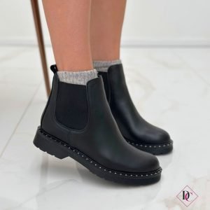 stivaletti Beatles con elastici vera pelle nero de caro calzature (6)