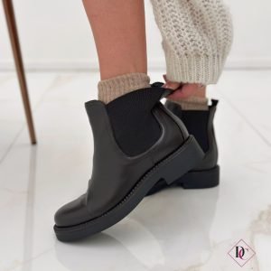 stivaletti Beatles con elastici vera pelle testa di moro de caro calzature (5)