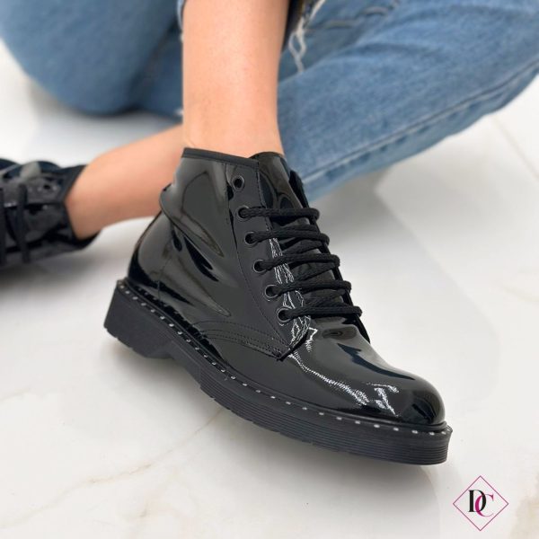 stivaletti impermeabili pelle nero abrasivo anfibi con lacci de caro calzature (2)