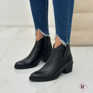 stivali bassi texani neri vera pelle caviglia bassa de caro calzature (1)