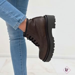 anfibi platform con caviglia bassa verra pelle marrone de caro calzature (5)