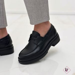 mocassini barca neri con tacco comodo de caro calzature (5)