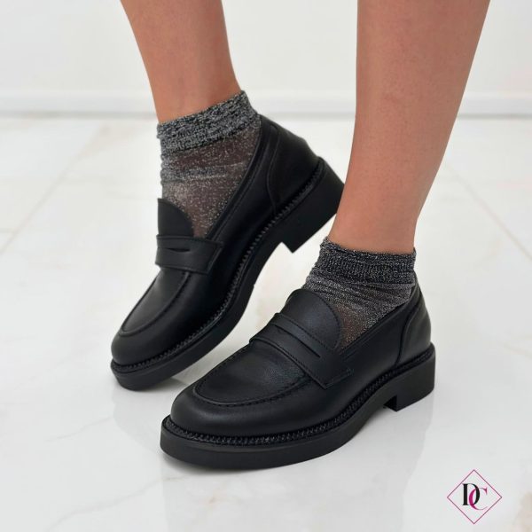 mocassini neri classici vera pelle tacco basso made in italy de caro calzature (5)