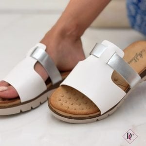 sandali bassi bianchi sabot in camoscio anti sudore de caro calzature (5)