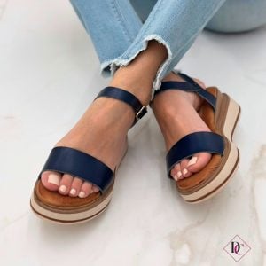 sandali blu con zeppa comoda e leggera de caro calzature (3)