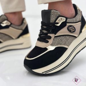 sneakers donna casual chic da passeggio nero de caro calzature (1)