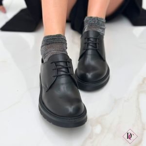 sneakers eleganti allacciate derby nero vera pelle de caro calzature (5)