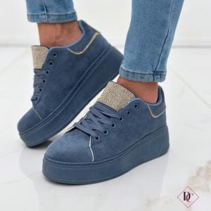 Sneakers Elsa con comoda zeppa platform e strass