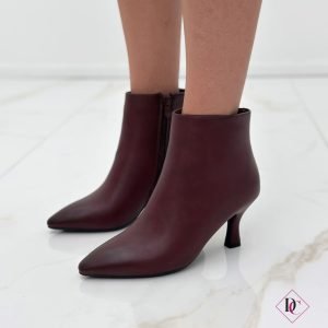 stivaletti eleganti alla caviglia bordeaux con tacco alto de caro calzature (1)