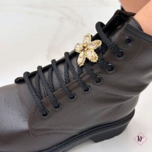 anfibi bassi Smart vera pelle testa di moro con gioielli artigianali de caro calzature (4)