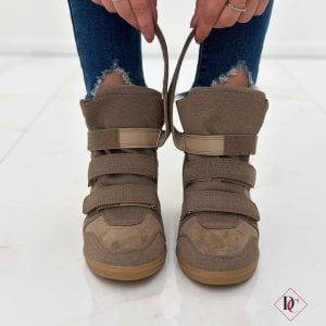 Sneakers alte Mila con zeppa interna e chiusura strappo