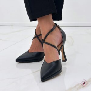 décolleté eleganti con tacco alto e plateau nero de caro calzature (2)