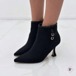 stivaletti eleganti alla caviglia camoscio nero tacco alto de caro calzature (2)