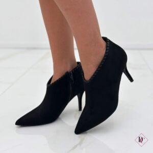 tronchetto elegante nero con tacco alto e caviglia scoperta de caro calzature (1)
