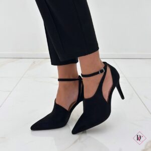 tronchetto nero con tacco alto stiletto elegante de caro calzature (3)